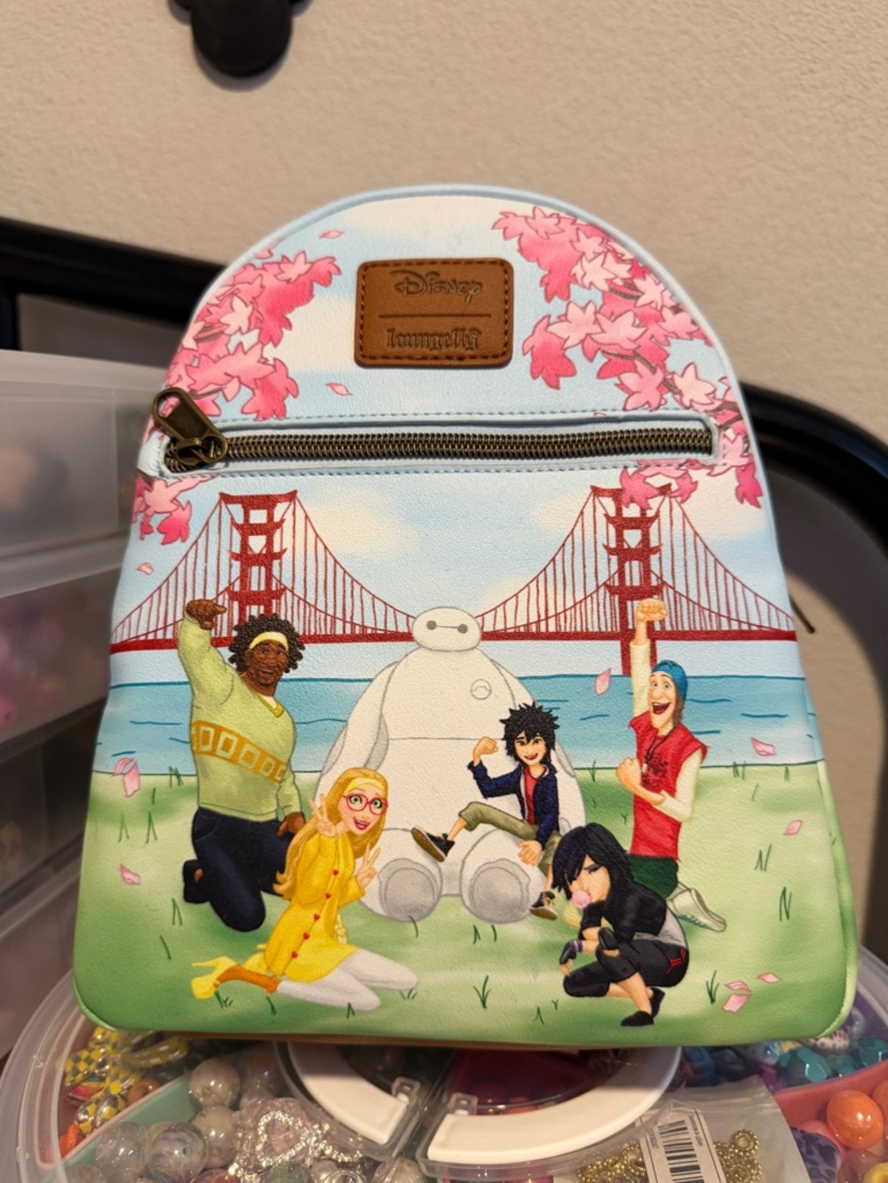 Disney Big Hero 6 Mini Backpack - Light Blue, Pink, Green